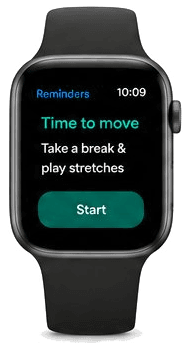 Apple Watch showing a movement reminder from HealStroke